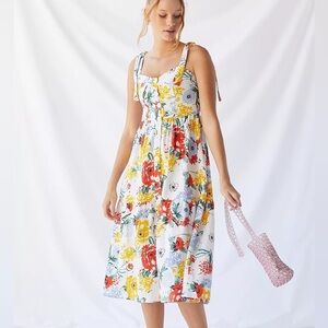 Urban Outfitters Colorful Floral Midi Dress